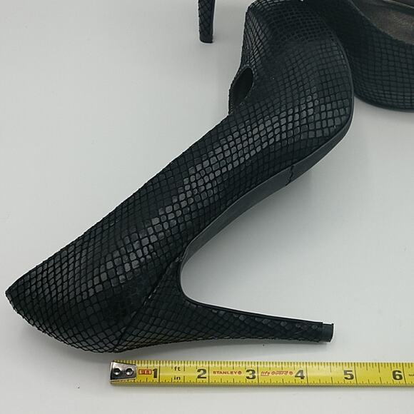 Moda Spana Black Faux Snakeskin Stilettos size 8 - Picture 6 of 8